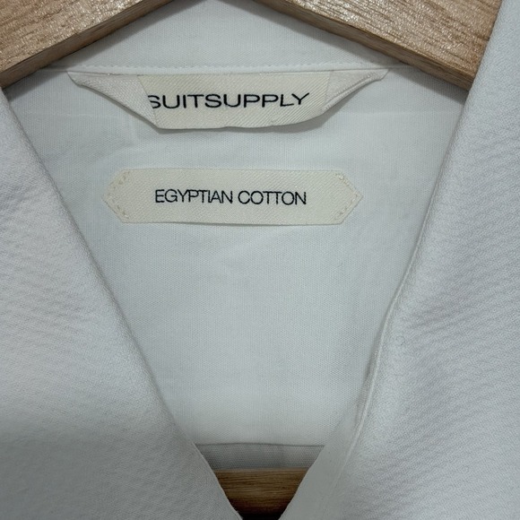 Suitsupply Tuxedo Shirt 17L 43L Slim Fit Egyptian Cotton French Cuff White - Picture 8 of 8